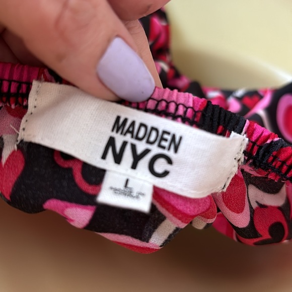 Madden NYC Heart Cropped Tie Back Shirt Size L Cute NWT - Picture 10 of 13